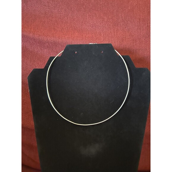 14k White Gold Snake Round Collar Necklace, 16”, Perfect for Pendants - Picture 1 of 3